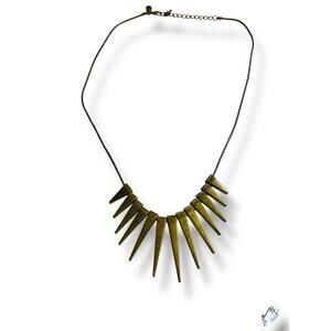 Express Bronze Color Necklace Bib Statement 20-22" Antiqued Look